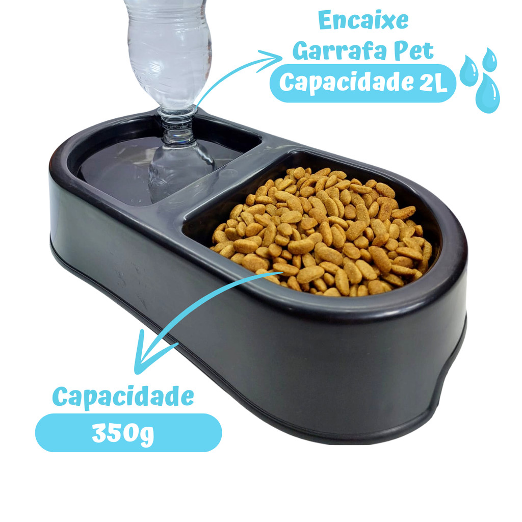 Bebedouro e Comedouro Dois em Um Para Cães e Gatos em Oferta na Shopee