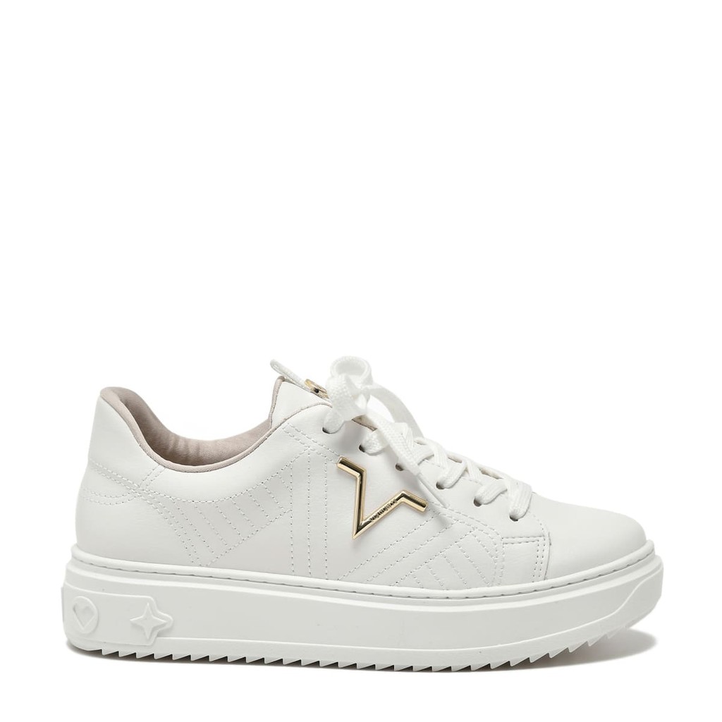 Tênis Casual Branco Dourado Via Marte 055-003-01