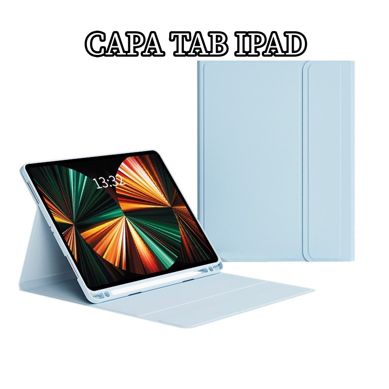 Capa PU couro COMPATIVEL ipad 10 2 pol 10 A16 7 8 9 GERACAO air 4 5 11 m2 m3 Com Suporte de Caneta Magnét – Top de Linha