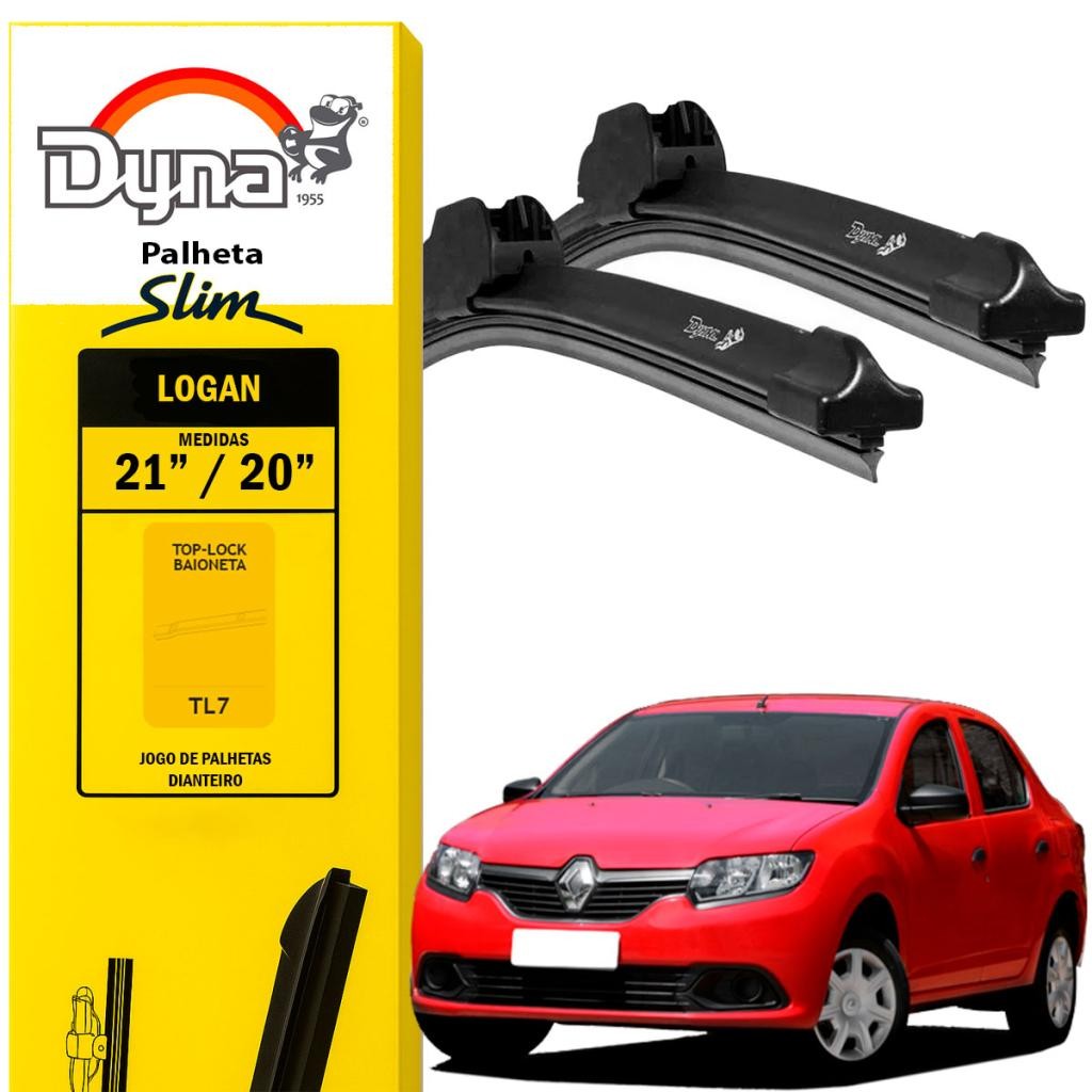 Par palheta parabrisa dianteiro Logan 2013 em diante Original Dyna Alta Durabilidade em Oferta na Shopee