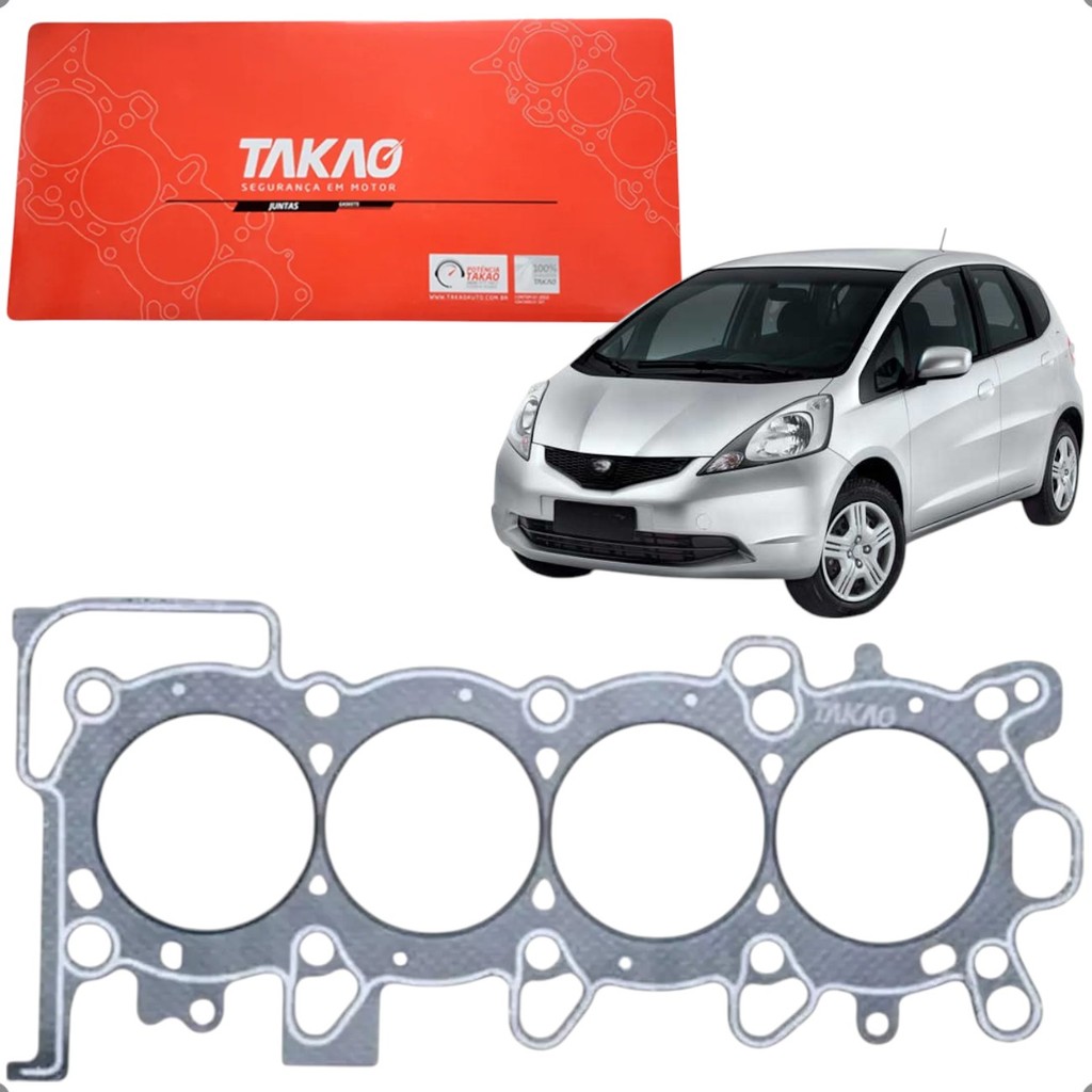 Junta Do Cabeçote Para Honda Fit Lx Lxl 1.4 8v 2004 A 2008 Fibra	