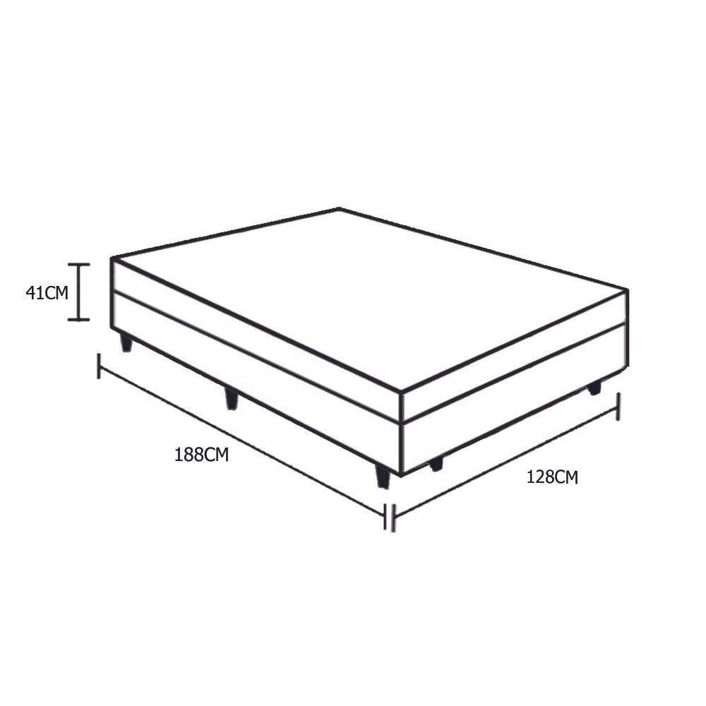 Cama Box Baú Viúva Homequeen Sintético Marrom 41x128x188 — imagem 2 de 2