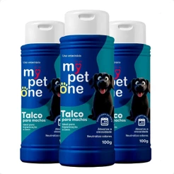 Kit 3 Talco Higienico Perfumado 100G Para Cães Macho Mypetone