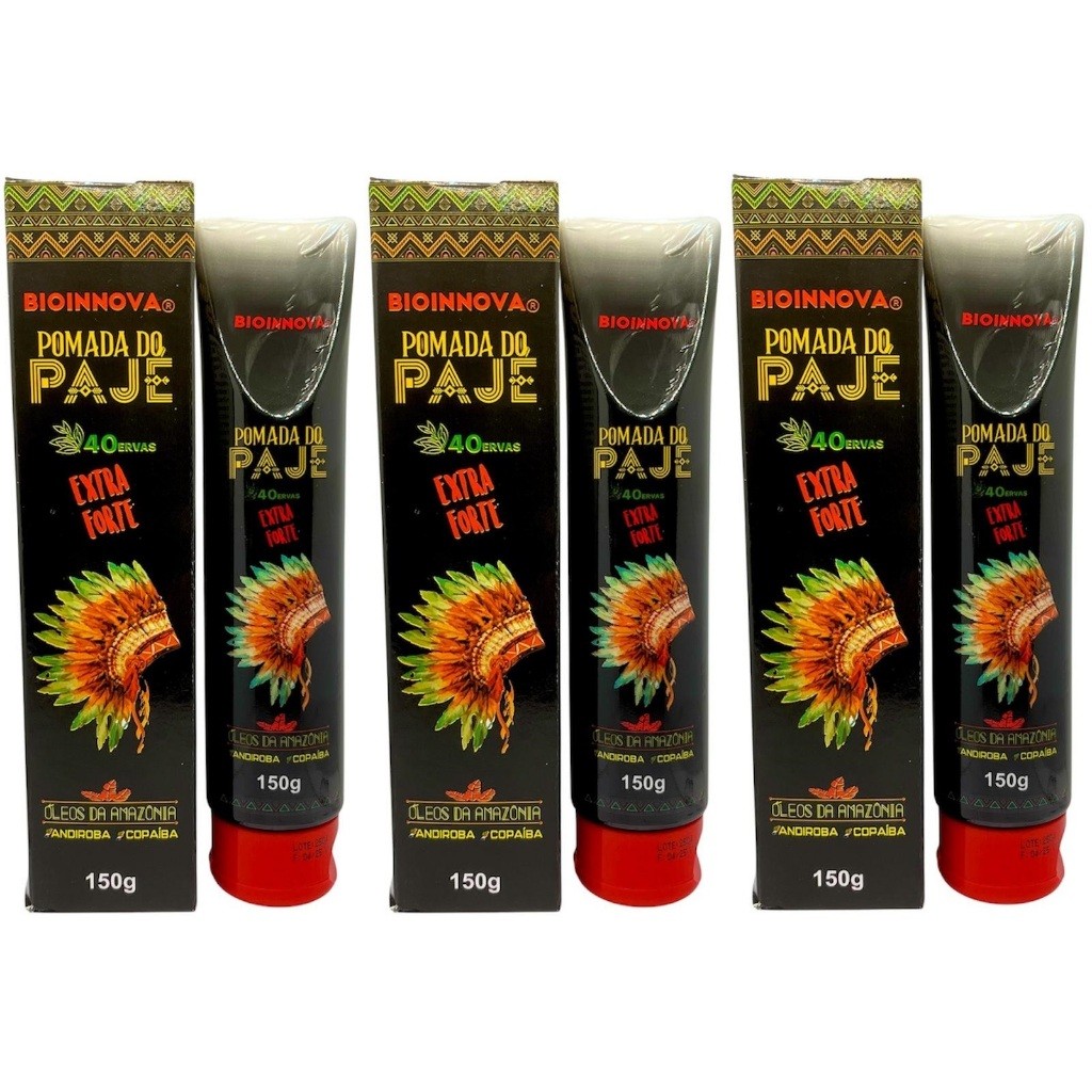 Kit 3 Pomada do Pajé 40 Ervas Extra Forte 150g - Bioinnova