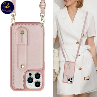 Elegante Couro Pu Crossbody Alça De Pulso Capa De Telefone Compatível Com Iphone 11 12 13 14 15 16 Pro Max Plus À Prova em Oferta na Shopee