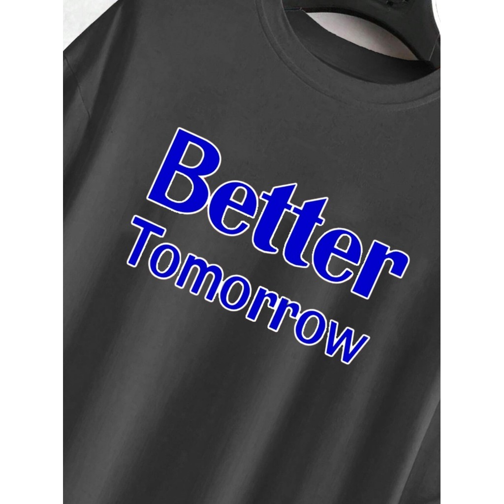 Camiseta Oversized Frase Better Tomorrow Estilosa Unissex Blogueira Manga Curta Streetwear Larga