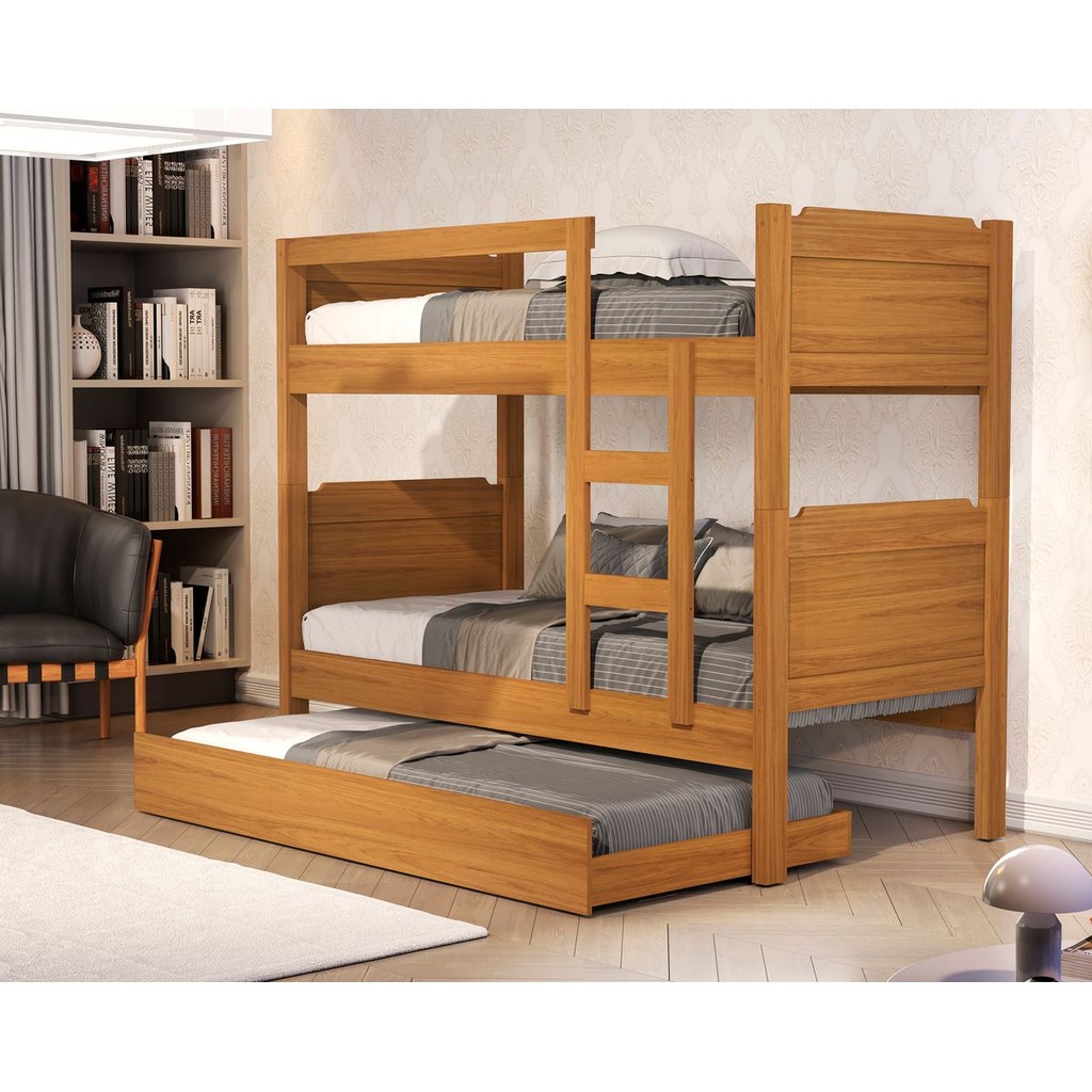 Beliche Bibox Treliche Cama Auxiliar 100% MDF Cama Solteiro Top Star Reforçada Resistente ...