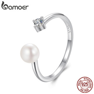 Anel Ajustável De Prata Esterlina 925 Bamoer Pérola Moissanite Joias Verdadeiras Presente Feminino em Oferta na Shopee
