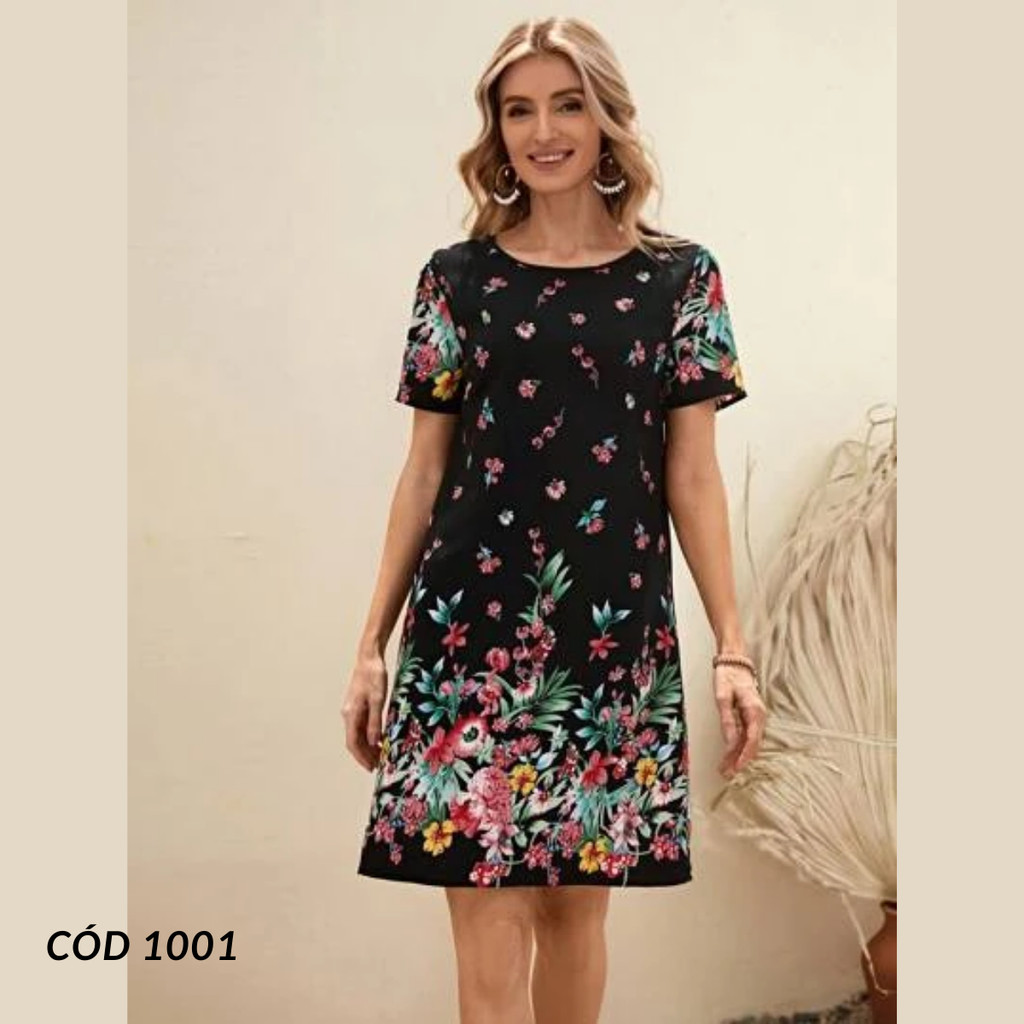 Vestidinho Estampado Verão Liganete - Estampas variadas-não-tem-escolha-estampa