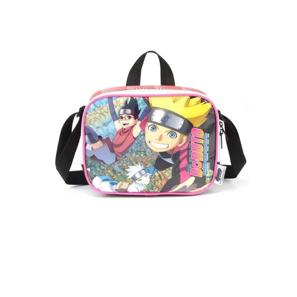 Lancheira Vermelha Naruto Térmica Infantil Crianças Passeios Bolsa Térmica