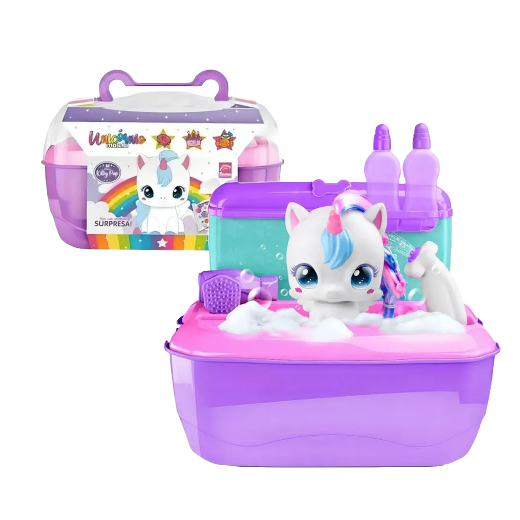 Maleta De Brinquedo Pet Shop Kilty Pop Unicórnio Roma Brinquedos em Oferta na Shopee
