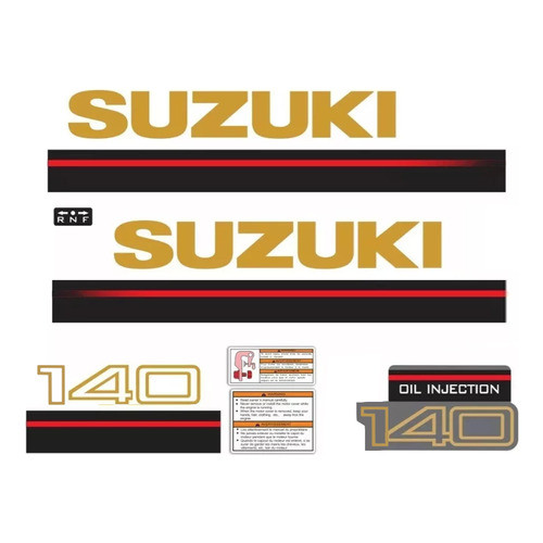 Kit Adesivo Capô Motor De Popa Suzuki 140 Hp 1997