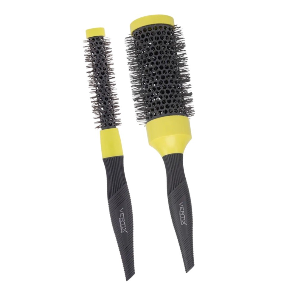 2 Escova Profissional Lime Green Cerâmica 25/43mm Vertix