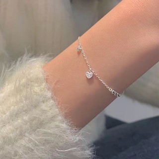 Jóias De Moda Femininas Pulseira De Charme De Liga De Rhinestone Heart Bracelet em Oferta na Shopee