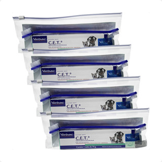 Kit 4 Pasta Dental Virbac Enzimática CET para Cães e Gatos - 70 g em Oferta na Shopee