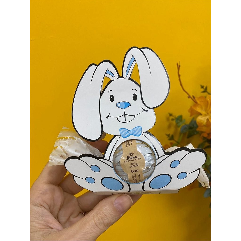 Porta Bombom Coelho Azul 12 un - Decora Doces  Rizzo Confeitaria