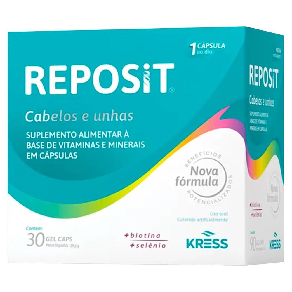 Suplemento Alimentar Reposit Cabelos e Unhas 30 Cápsulas em Oferta na Shopee