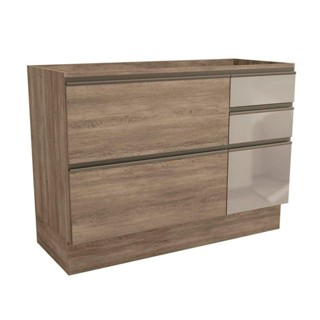 Módulo Cozinha Kappesberg Maxxi Balcão G747 1 Portas e 4 Gavetas c/ Vidro s/ Tampo 120cm Nogal em Oferta na Shopee