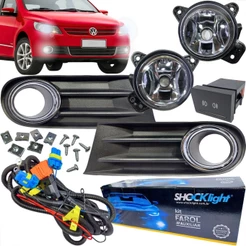 KIT FAROL DE MILHA VW GOL VOYAGE SAVEIRO VOLKSWAGEN G5 2009 2010 2011 2012 BOTÃO MODELO ORIGINAL