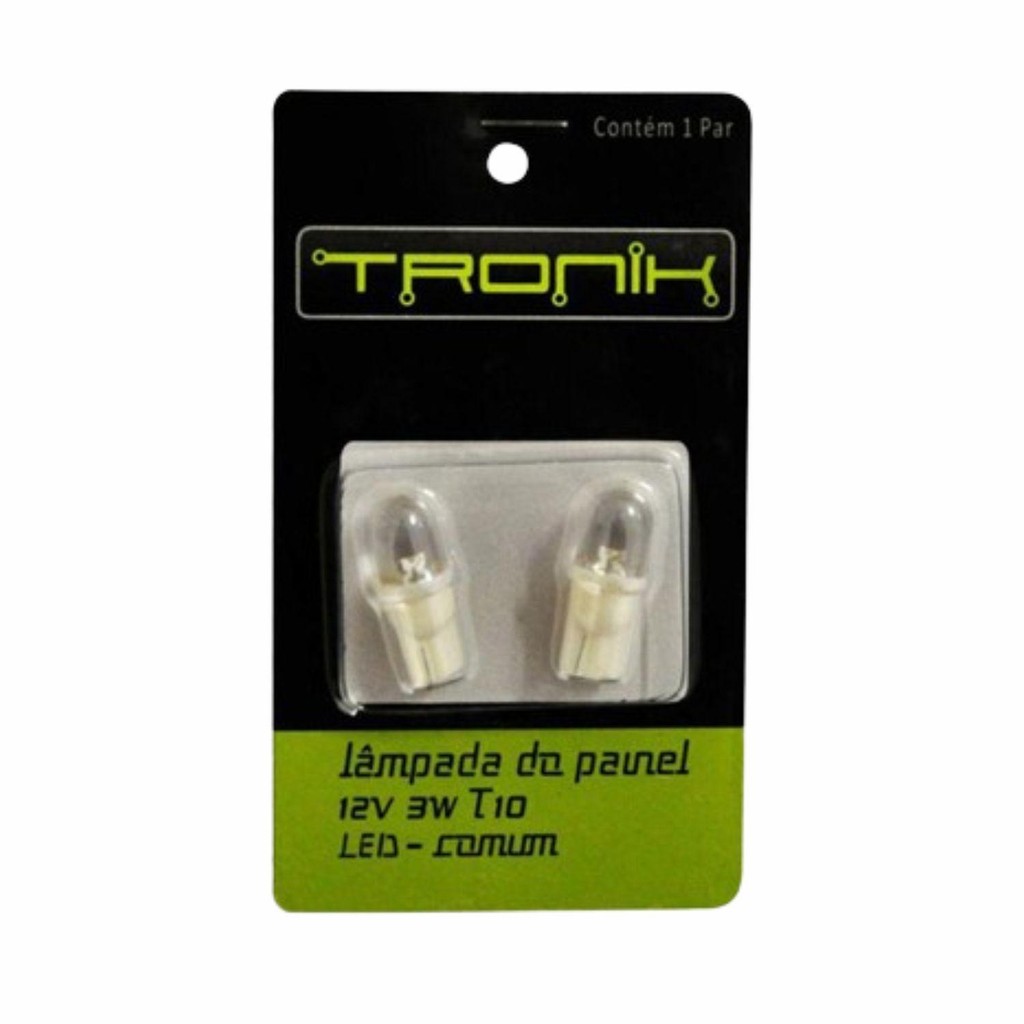 Par de LED Painel 12V 3W T10 Comum Tronik