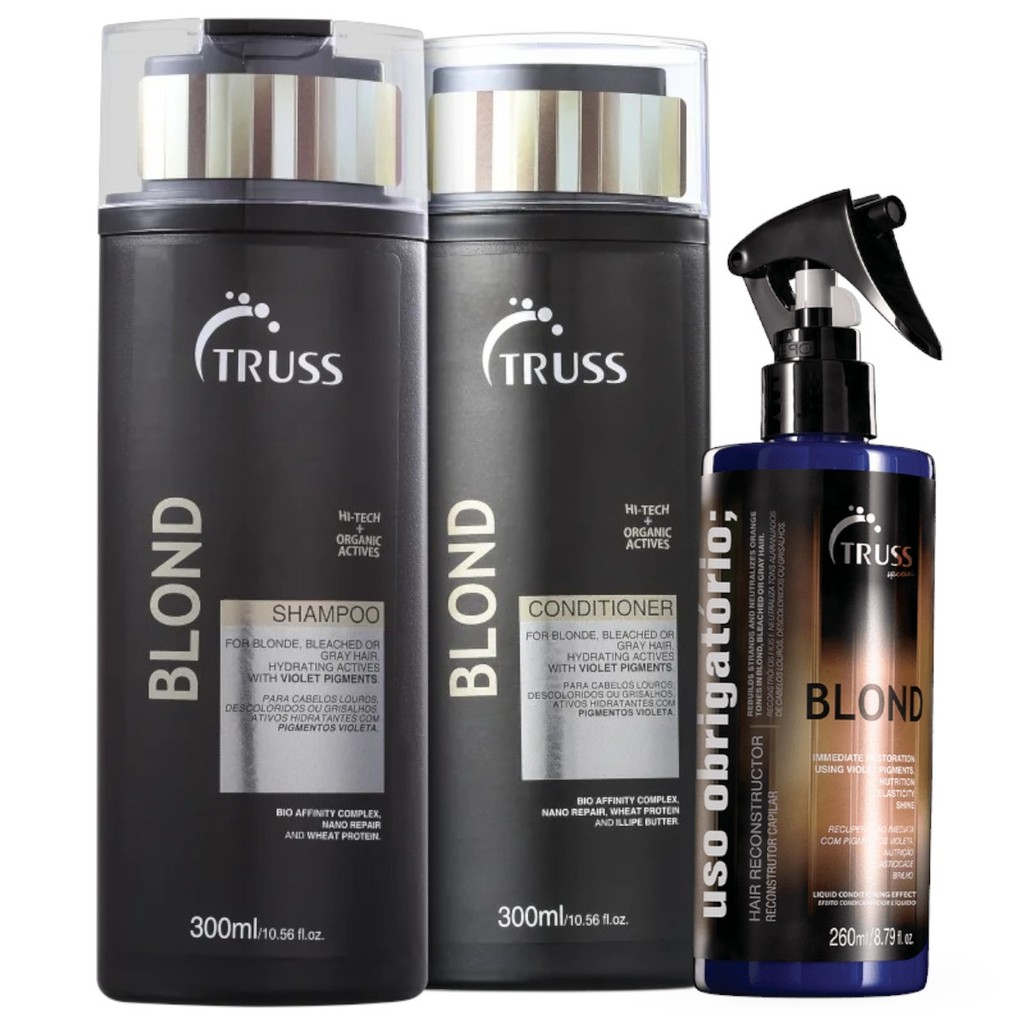 Truss Blond Shampoo e Condicionador 300ml + Uso Obrigatório  Blond 260ml