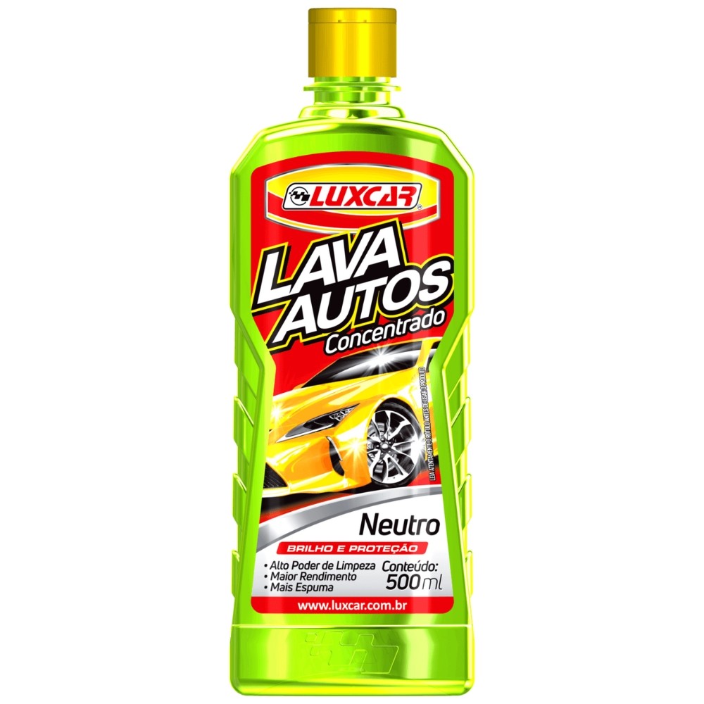 SHAMPOO NEUTRO CONCENTRADO LAVA AUTOS 500ML LUXCAR em Oferta na Shopee