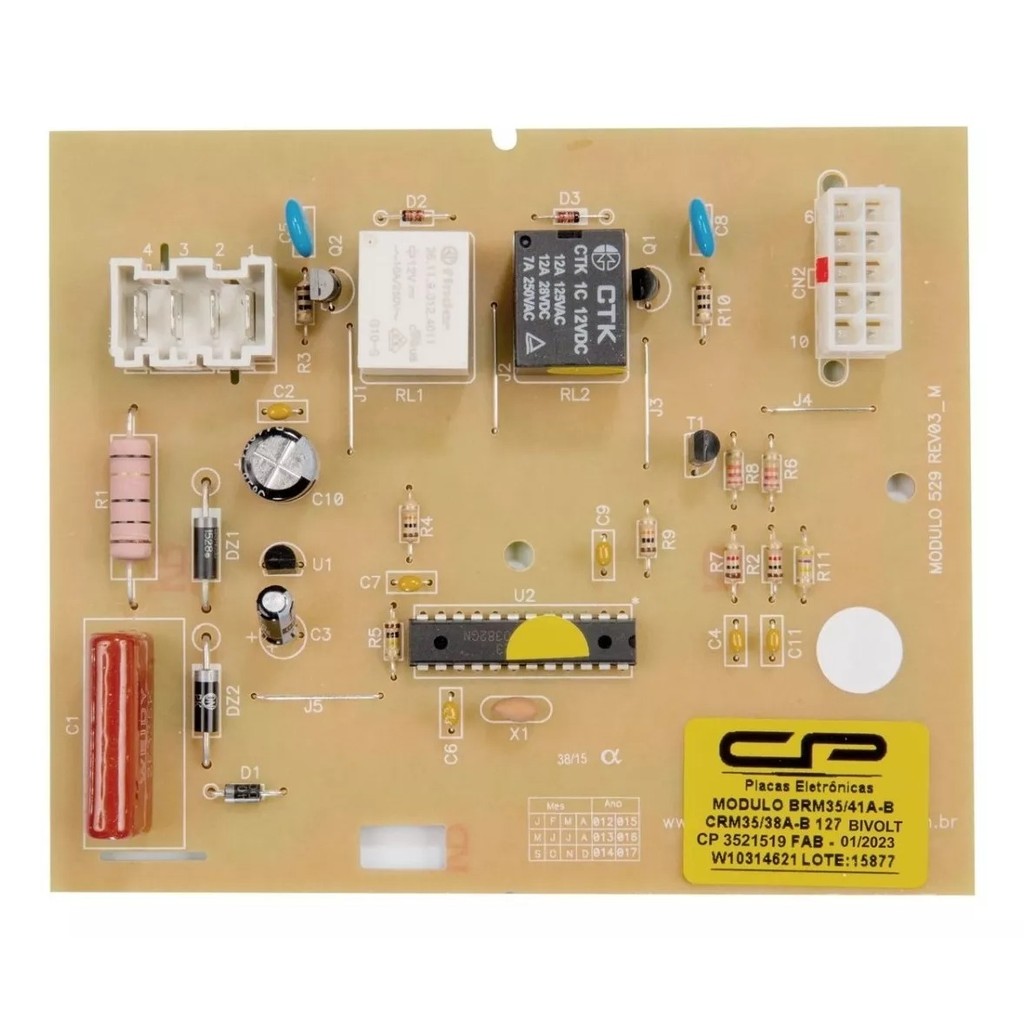 PLACA POTÊNCIA PARA GELADEIRA BRASTEMP/CONSUL - BRM35ABANA-BRM35BBANA-BRM35BRANA (BIVOLT)