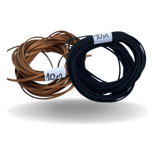 DUAS Cores 10  metros De Marrom,  Preto e bege legítimo Cordão de Camurça 2,7mm Fio Diy Pulseira Colar  Preto Marrom beg em Oferta na Shopee