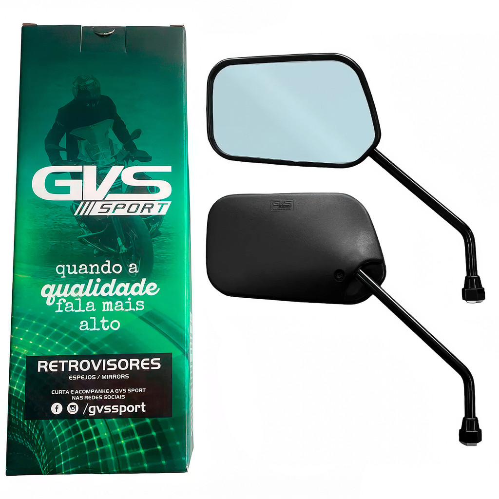 Retrovisor GVS Lente Plana Prata Rosca Honda Titan Fan 125 150 160 Par Moto 	4770 em Oferta na Shopee