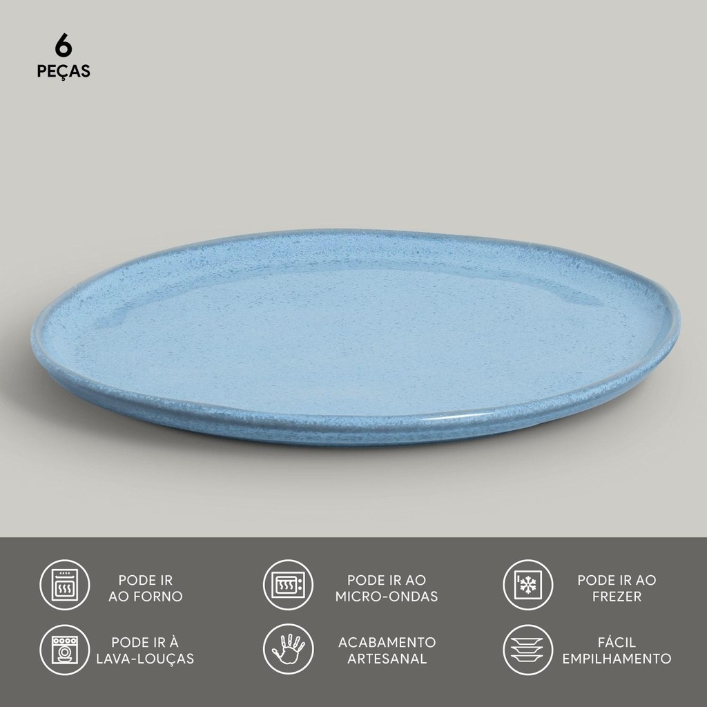 Conjunto com 6 Pratos Raso Bio Breeze Ø29cm — imagem 2 de 2