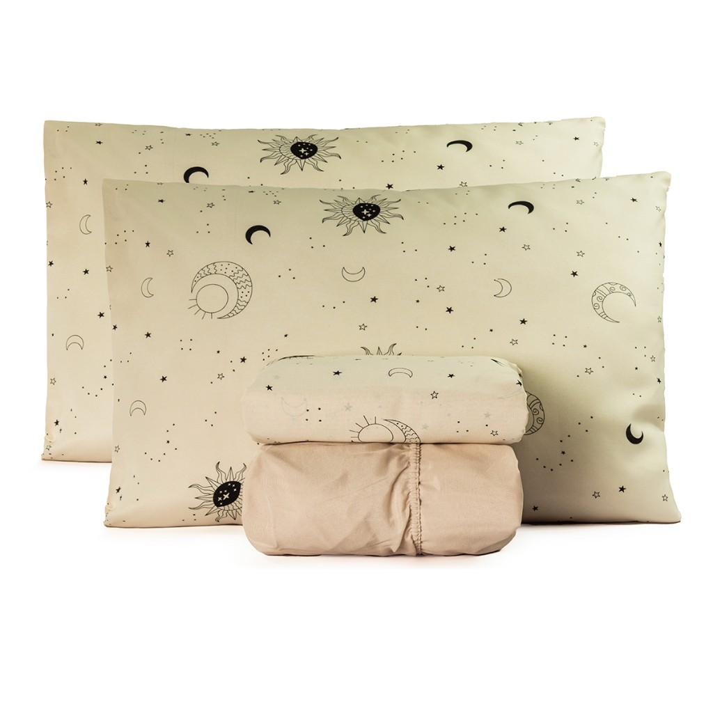 Jogo De Cama Solteiro Casal Queen e King Jogo De Lençol 3 e 4 Peças Algodão Misto