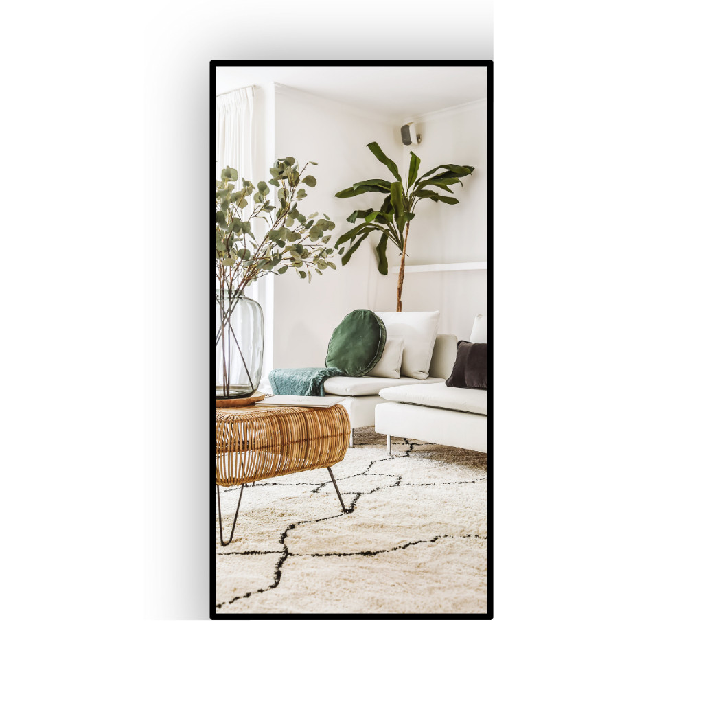 Espelho 20x40cm com Base de Metal e Moldura em Couro Sintético em Oferta na Shopee