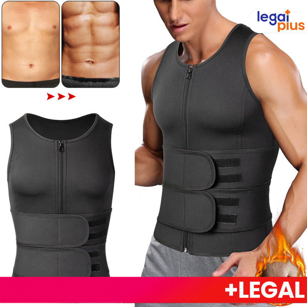 Cinta Abdominal Masculina Power: Colete Modelador Ajustável, Redutor de Cintura com Sauna para Queimar Gordura