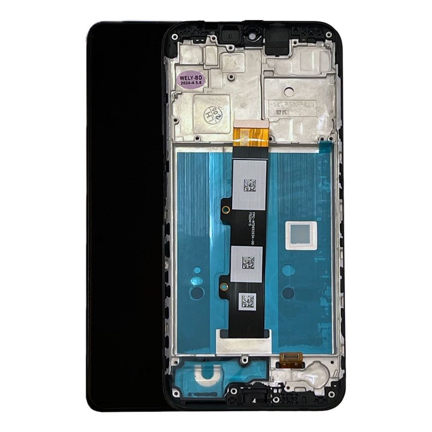 Tela Compativel Frotal Display Touch Compativel Moto G20 Com Aro + Peli Cor Preto PREMIUM