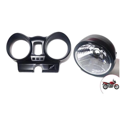 Kit Carcaça Superior Preta Painel Twister Cbx 250 + Farol Aro Preto 2001 2002 2003 2004 2005 2006 2007 2008