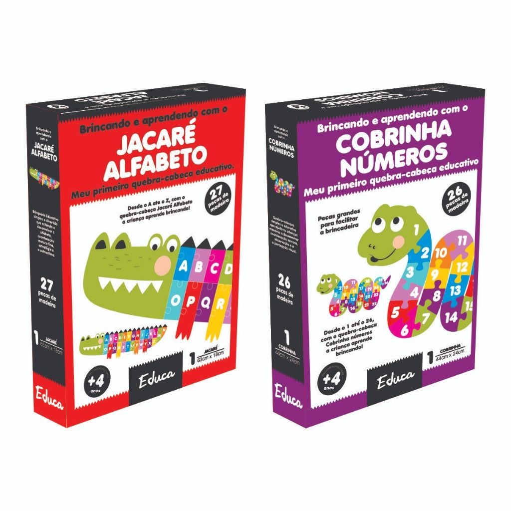 Quebra-Cabeça Cobrinha em Madeira MDF – Números Educativo Infantil