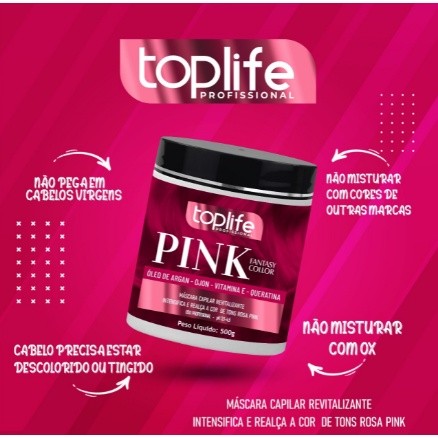 Matizador E Tonalizante Rosa Pink 500gr - Toplife