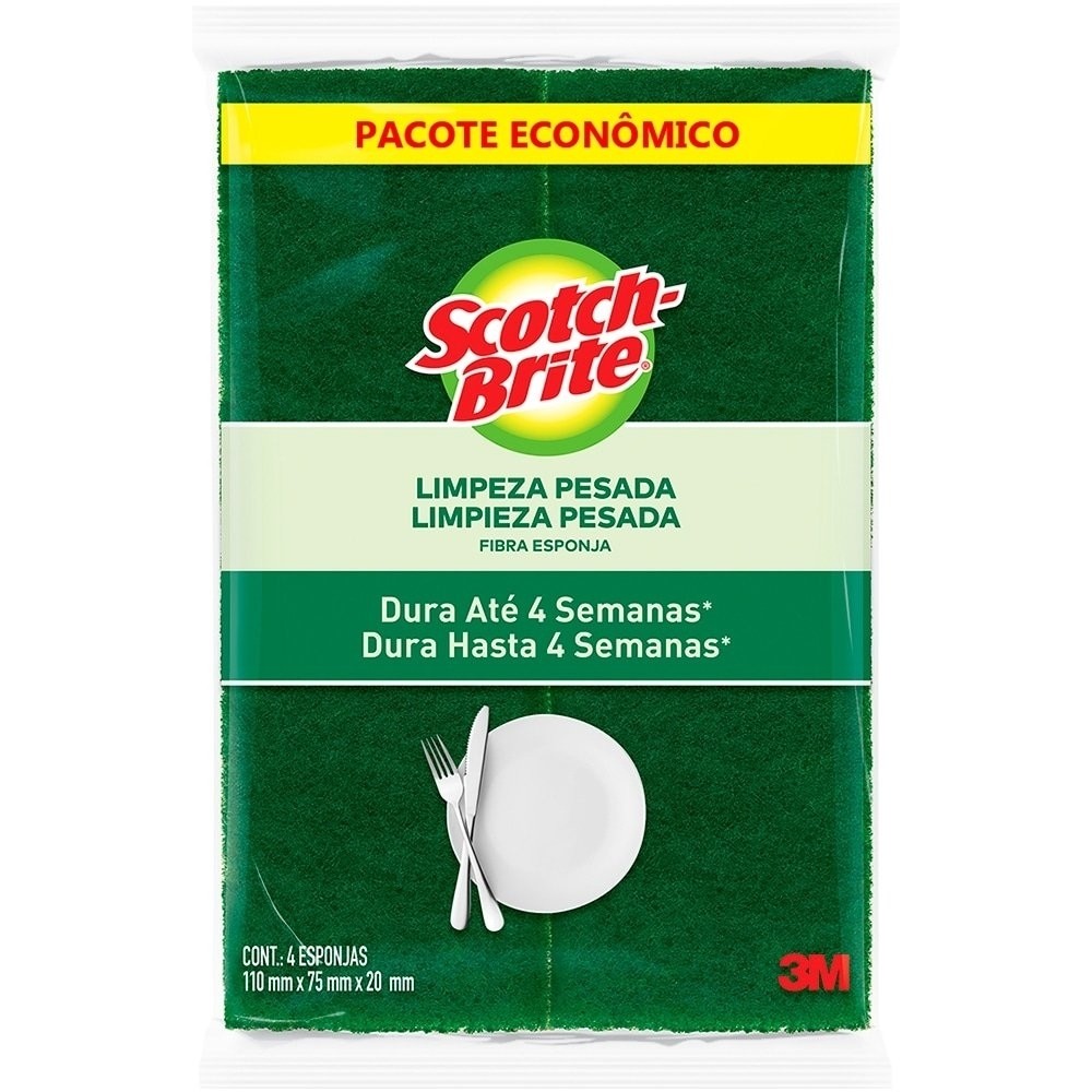Esponja Scotch Brite 3M 10 Embalagens com 4 Unidade Cada em Oferta na Shopee