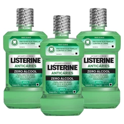 Kit 3 und Antisséptico Bucal Listerine Menta Verde Zero 500ml