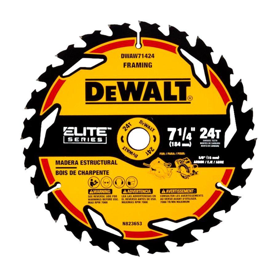 Lâmina de Serra Circular 185mm (7.1/4") 24 Dentes para Madeira Dewalt DWAW71424-Z em Oferta na Shopee