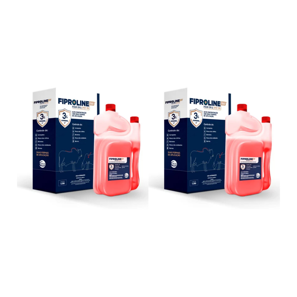 Kit 2 Undades - Fiproline Duo Pour On & Spoton 1L  Ceva