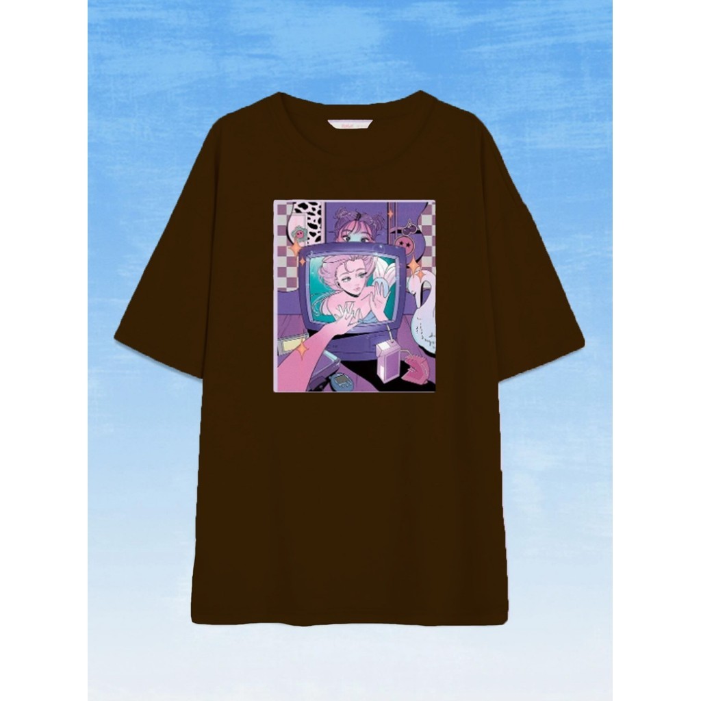Camiseta Streetwear Life Style Estilosa Masculina Estampada Anime Angel TV Blusa Oversized Unissex