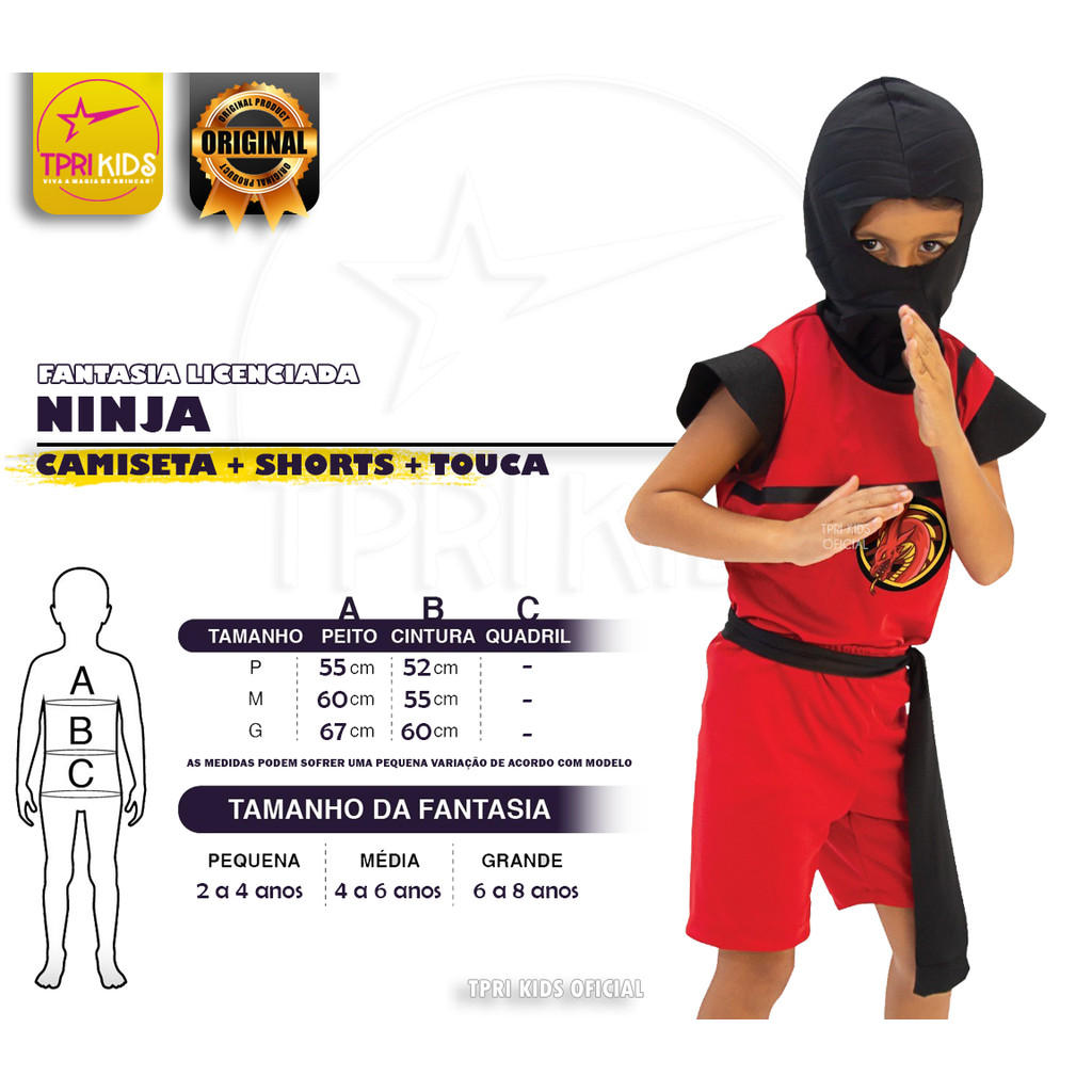 FANTASIA INFANTIL MENINO NINJA + TOUCA SAMURAI MÁSCARA ROUPA LUTADOR MASCULINA CAPUZ HALLOWEEN CARNAVAL CRIANÇA FESTA