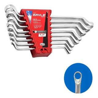 Kit Jogo De Chave Estrela Profissional Oficina Fabricado em Aço Cromo Vanádio 6 - 22 Mm (8 Pçs) - Mayle em Oferta na Shopee
