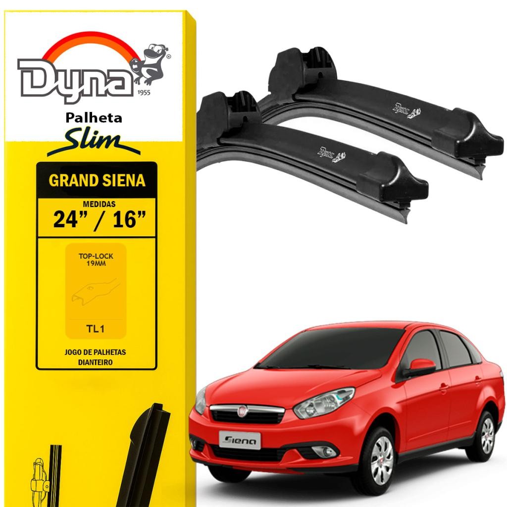Par palheta parabrisa dianteiro Grand Siena Original Dyna Alta Durabilidade