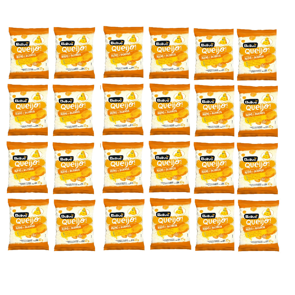 Kit 24X Salgadinho Belive Queijo Milho Quinoa S/ Glúten 25g