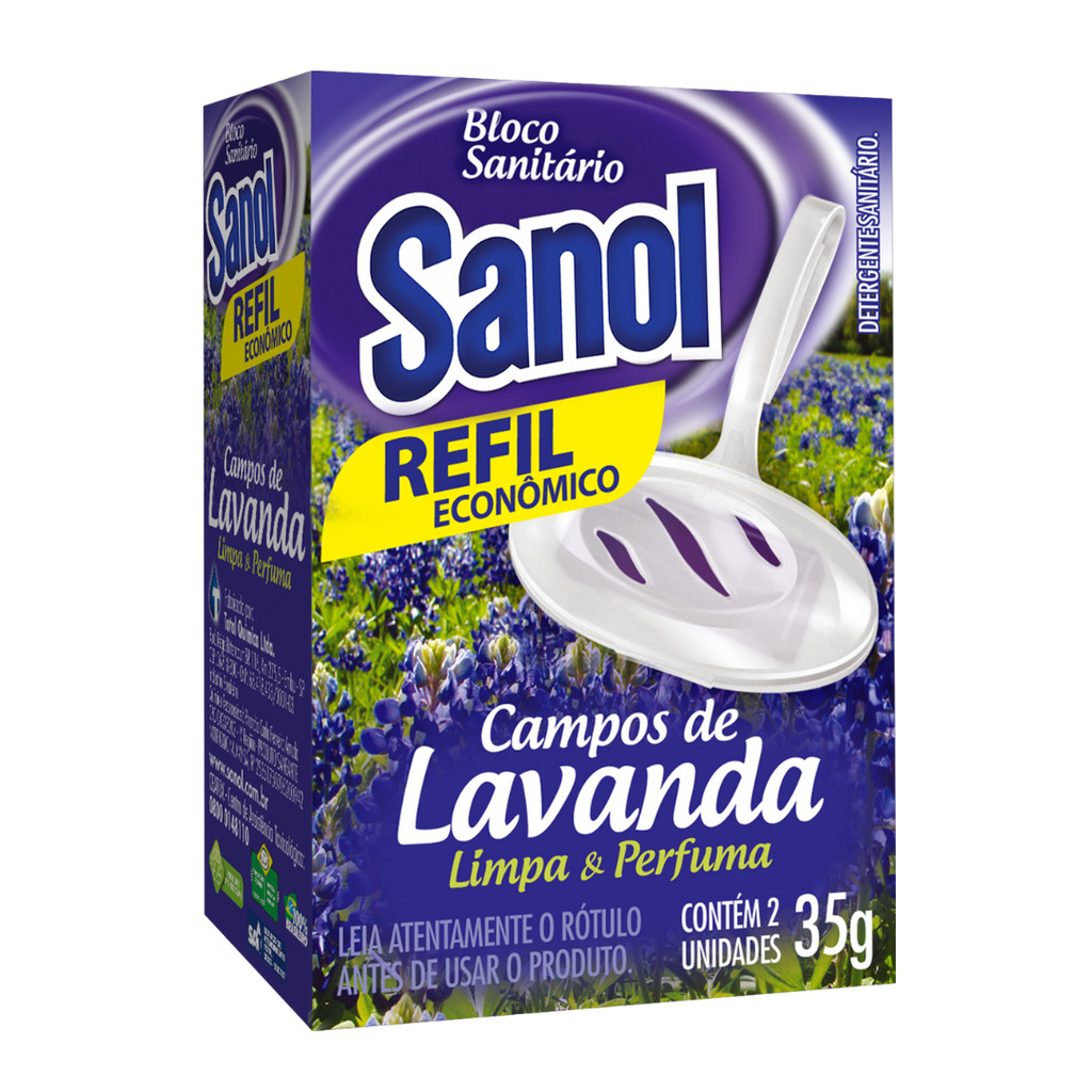Bloco Sanitario Refil Campos de Lavanda Sanol em Oferta na Shopee