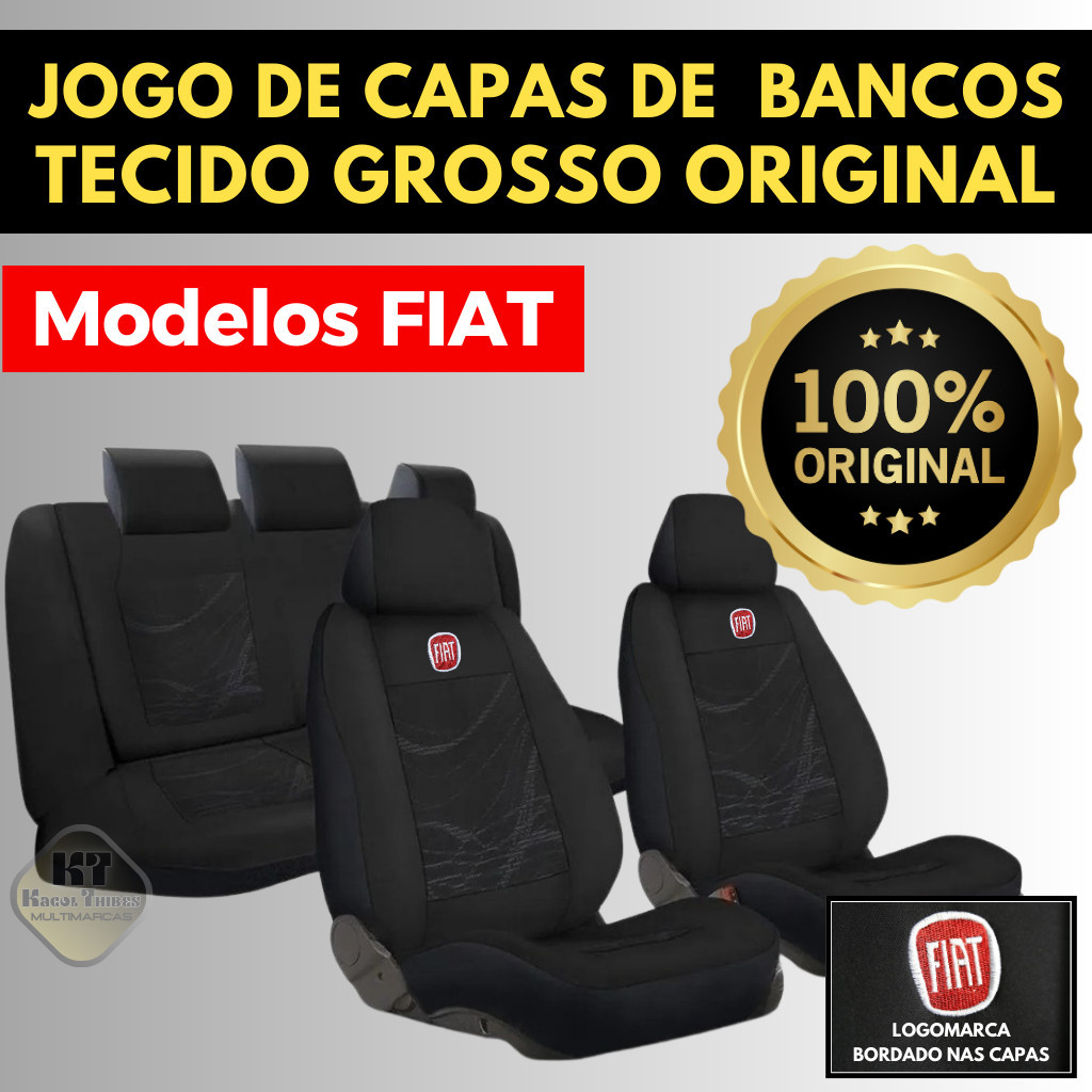 Jogo De Capas De Bancos Fiat Automotivos Tecido Grosso Original Modelos Fiat Uno Pálio Siena Punto Marea Argo Cronos