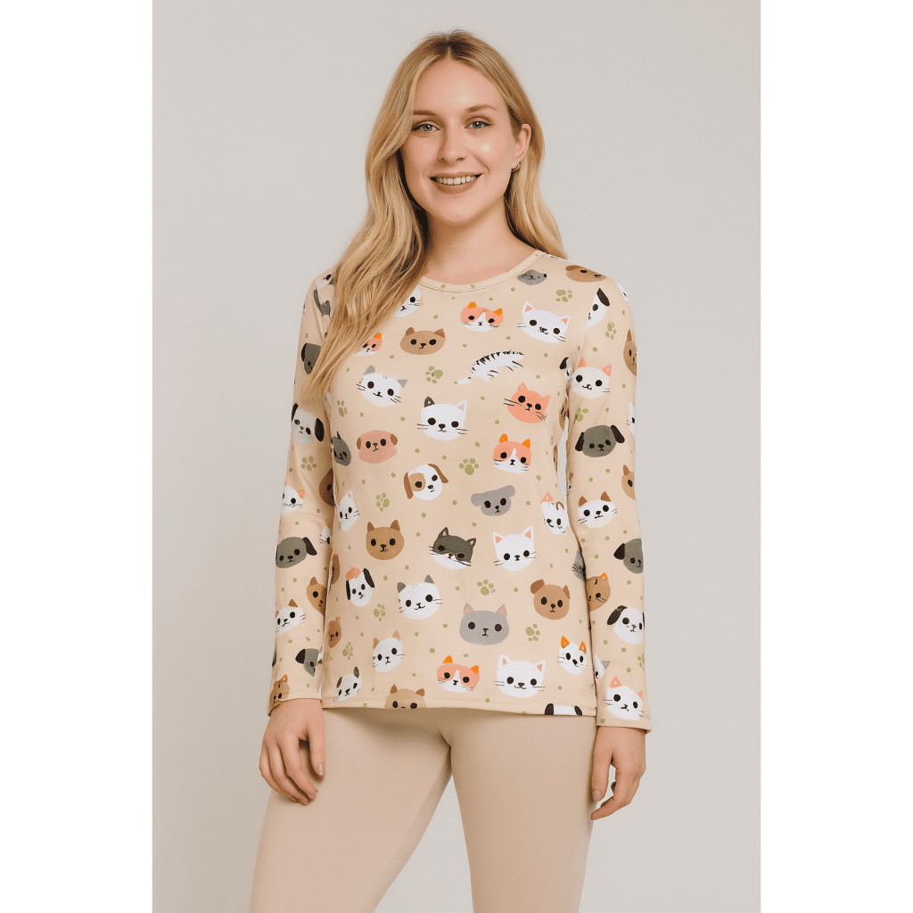 Pijama Feminino Inverno Quentinho Longo Suede Aveludado