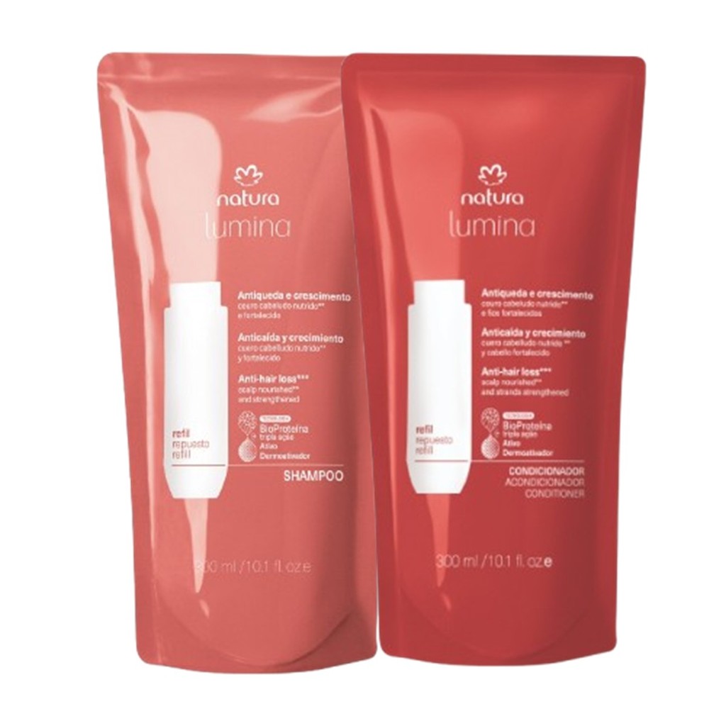 Kit Refil Shampoo e Condicionador Natura Lumina Antiqueda e Crescimento